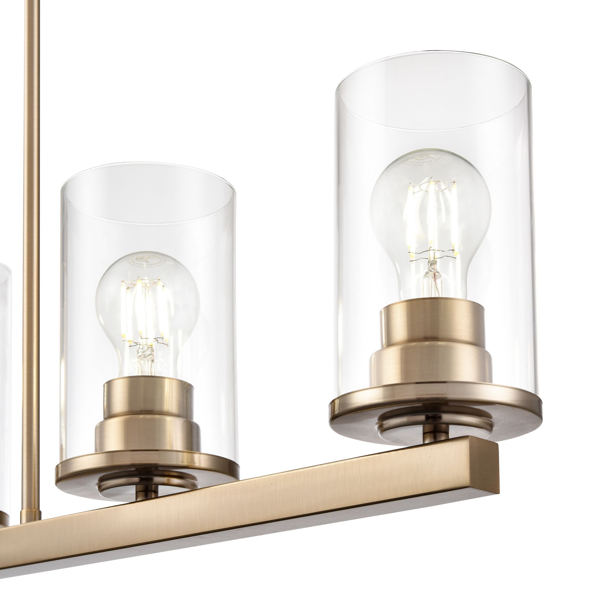 Image 4 Millennium Verlana 5-Light 35" Modern Gold Linear Chandelier with Shade more views