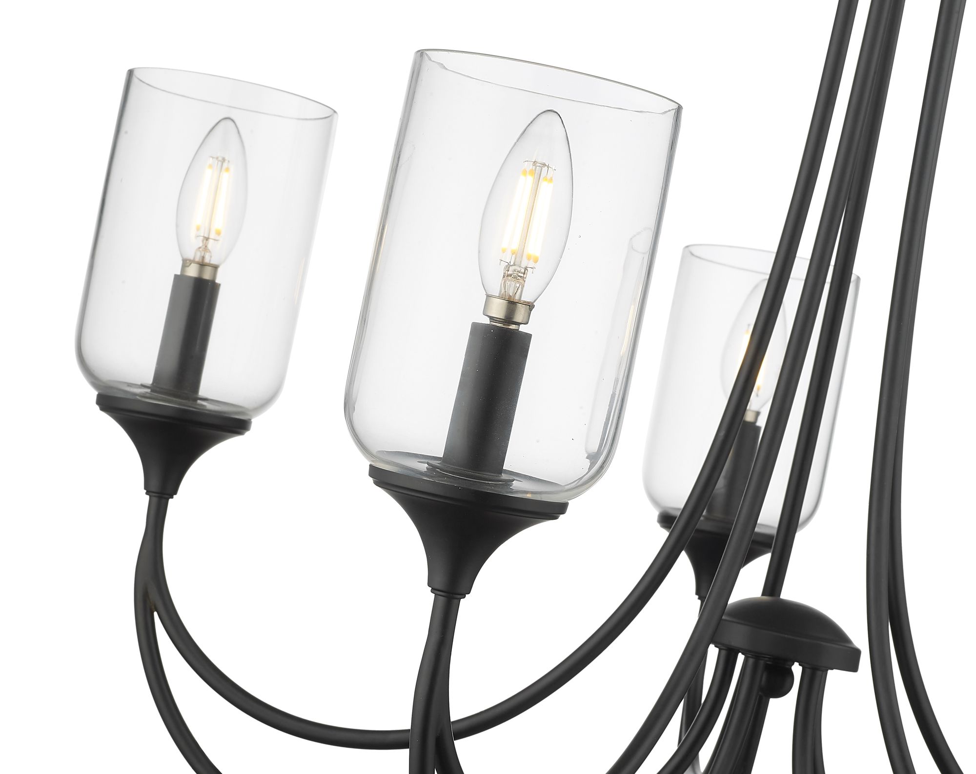 Image 6 Millennium Waddingham 5-Light 27" Matte Black Chandelier with Glass Shade more views