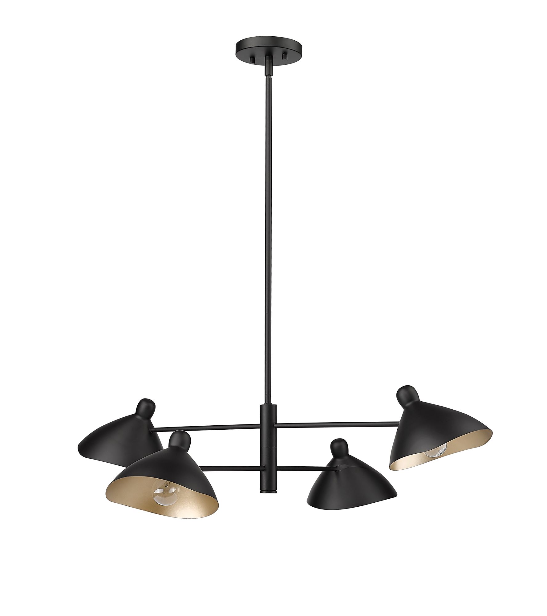 Image 2 Millennium Warhol 4-Light 35" Matte Black Chandelier more views
