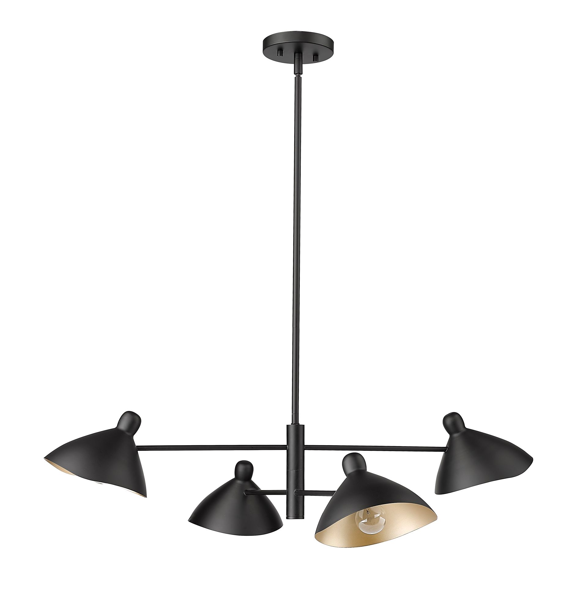Image 3 Millennium Warhol 4-Light 35" Matte Black Chandelier more views