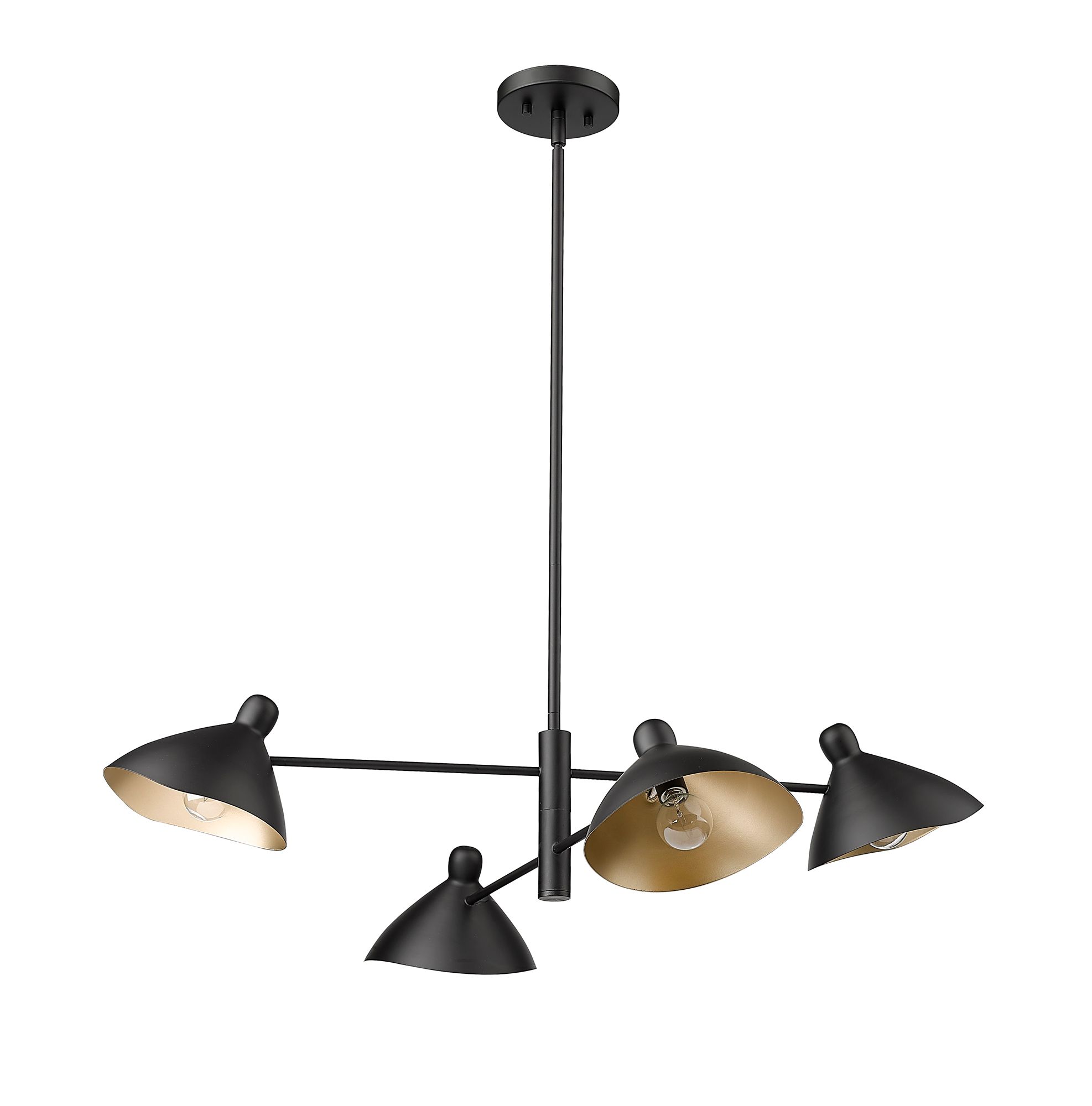 Image 4 Millennium Warhol 4-Light 35" Matte Black Chandelier more views