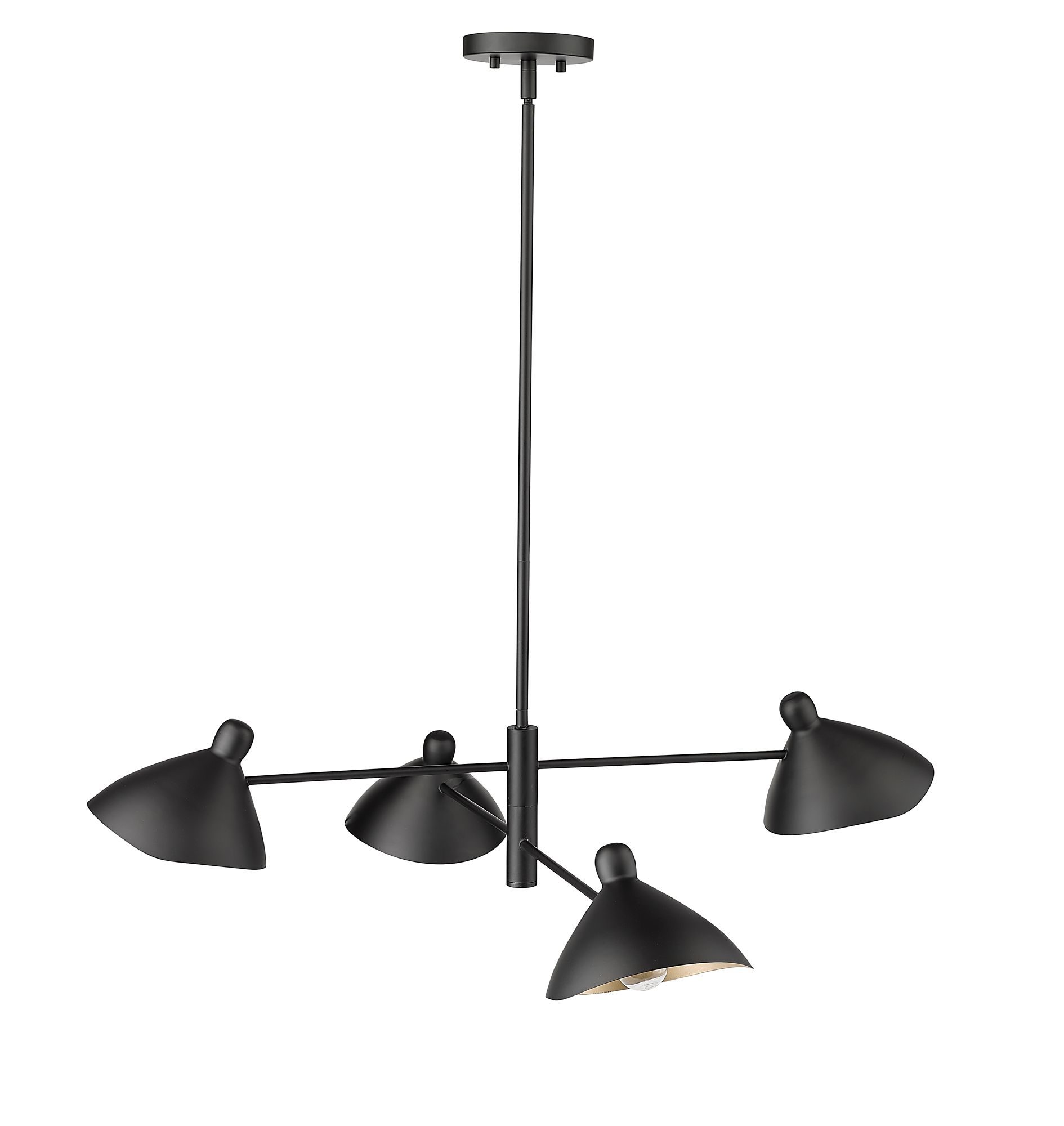 Image 5 Millennium Warhol 4-Light 35" Matte Black Chandelier more views