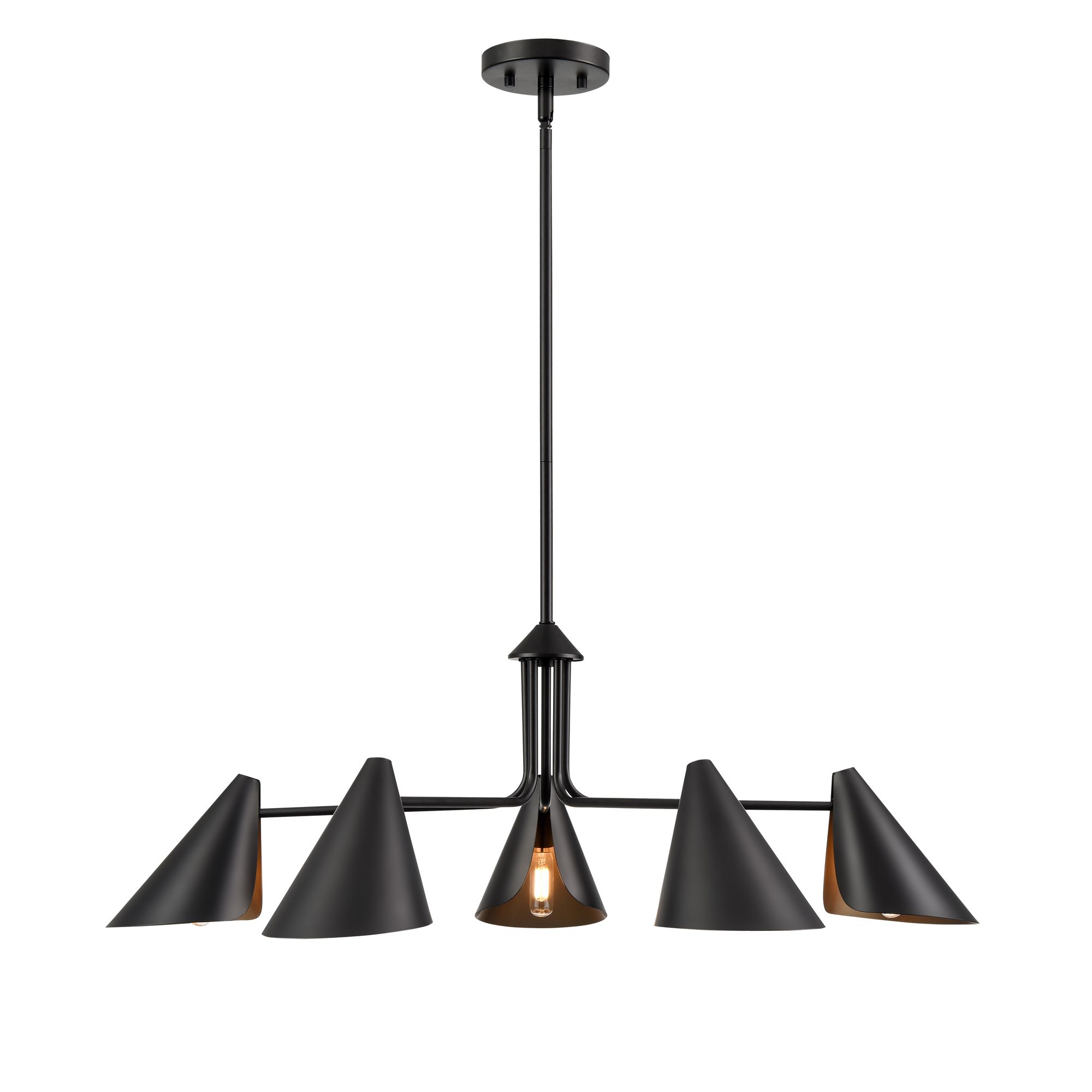 Image 3 Millennium Warhol 5-Light 34" Matte Black Chandelier more views
