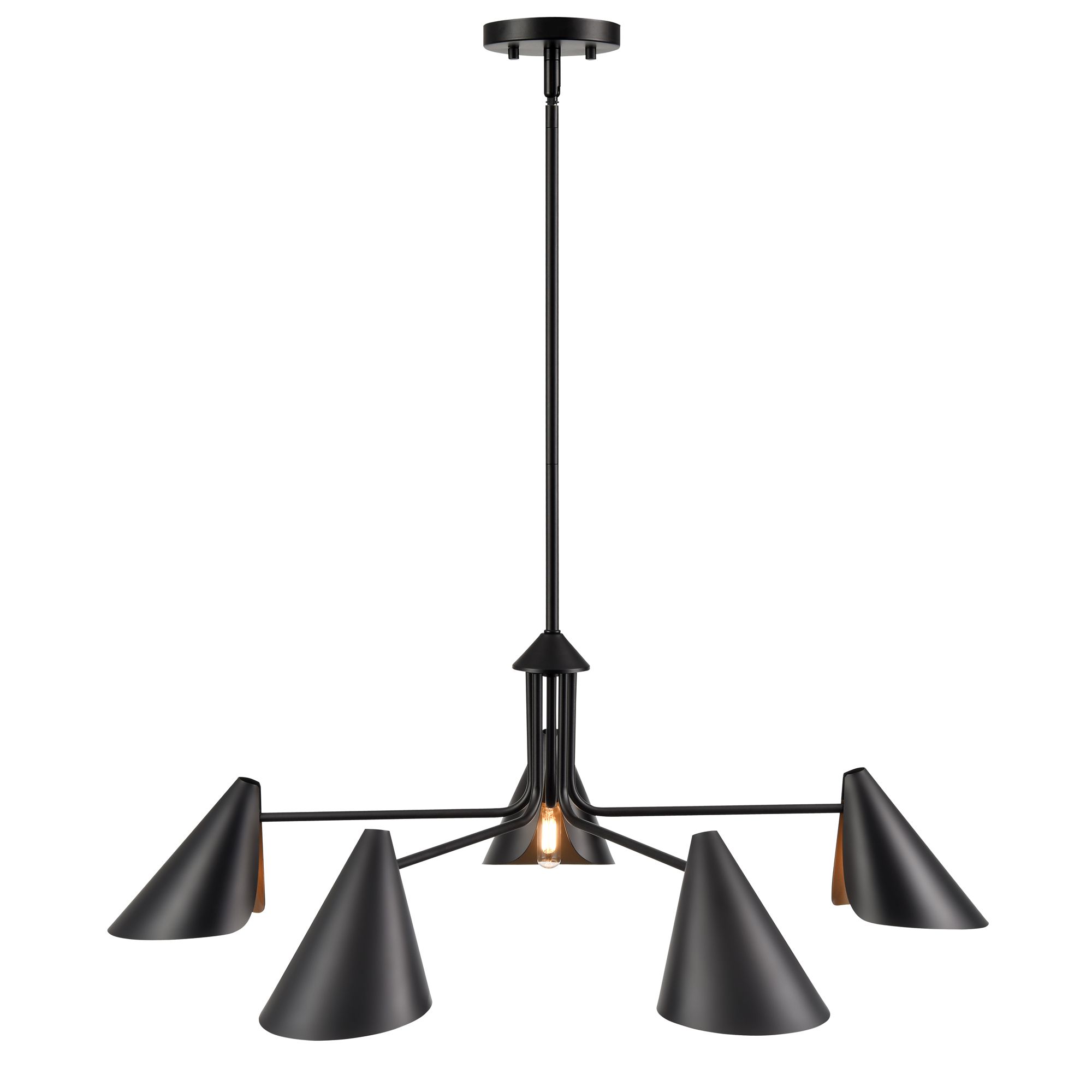 Image 6 Millennium Warhol 5-Light 34" Matte Black Chandelier more views