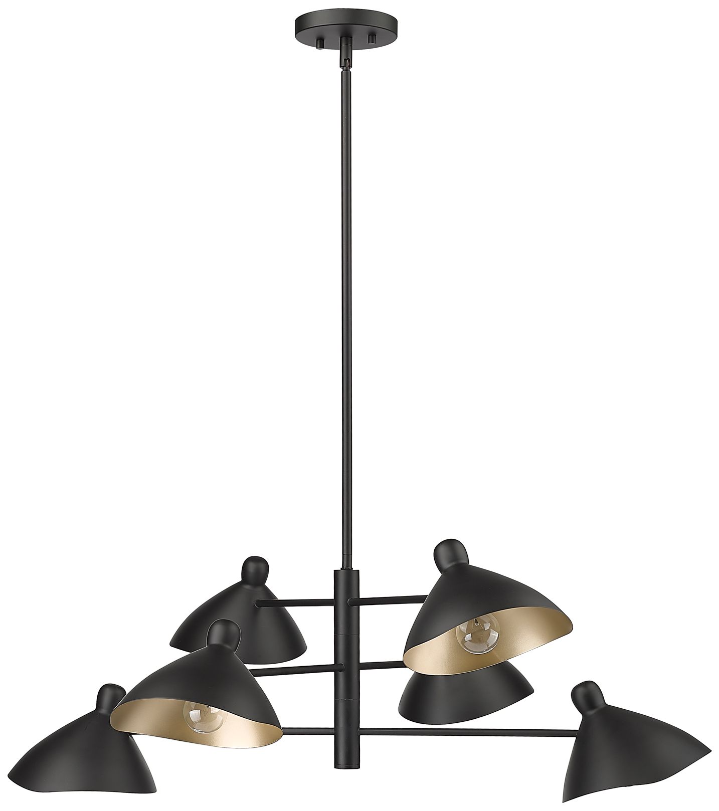 Millennium Warhol 6-Light 35" Matte Black Chandelier with Metal Shade