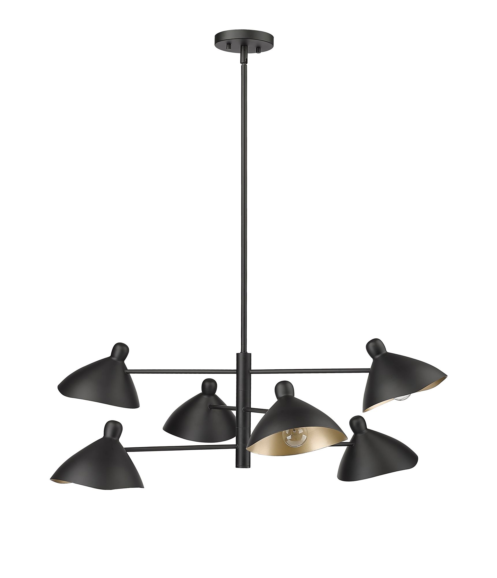 Image 3 Millennium Warhol 6-Light 35" Matte Black Chandelier with Metal Shade more views