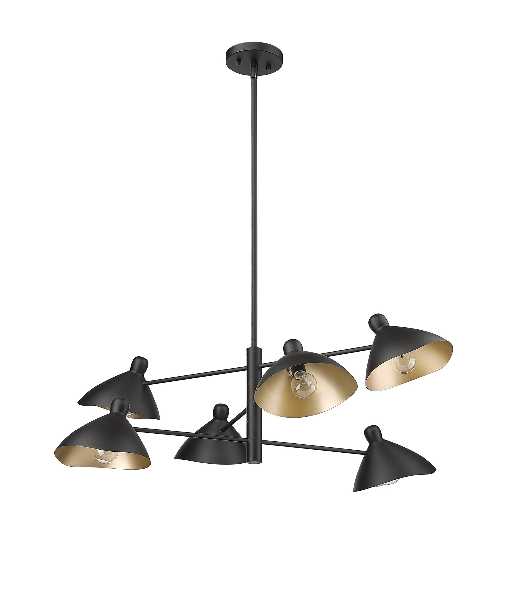 Image 4 Millennium Warhol 6-Light 35" Matte Black Chandelier with Metal Shade more views