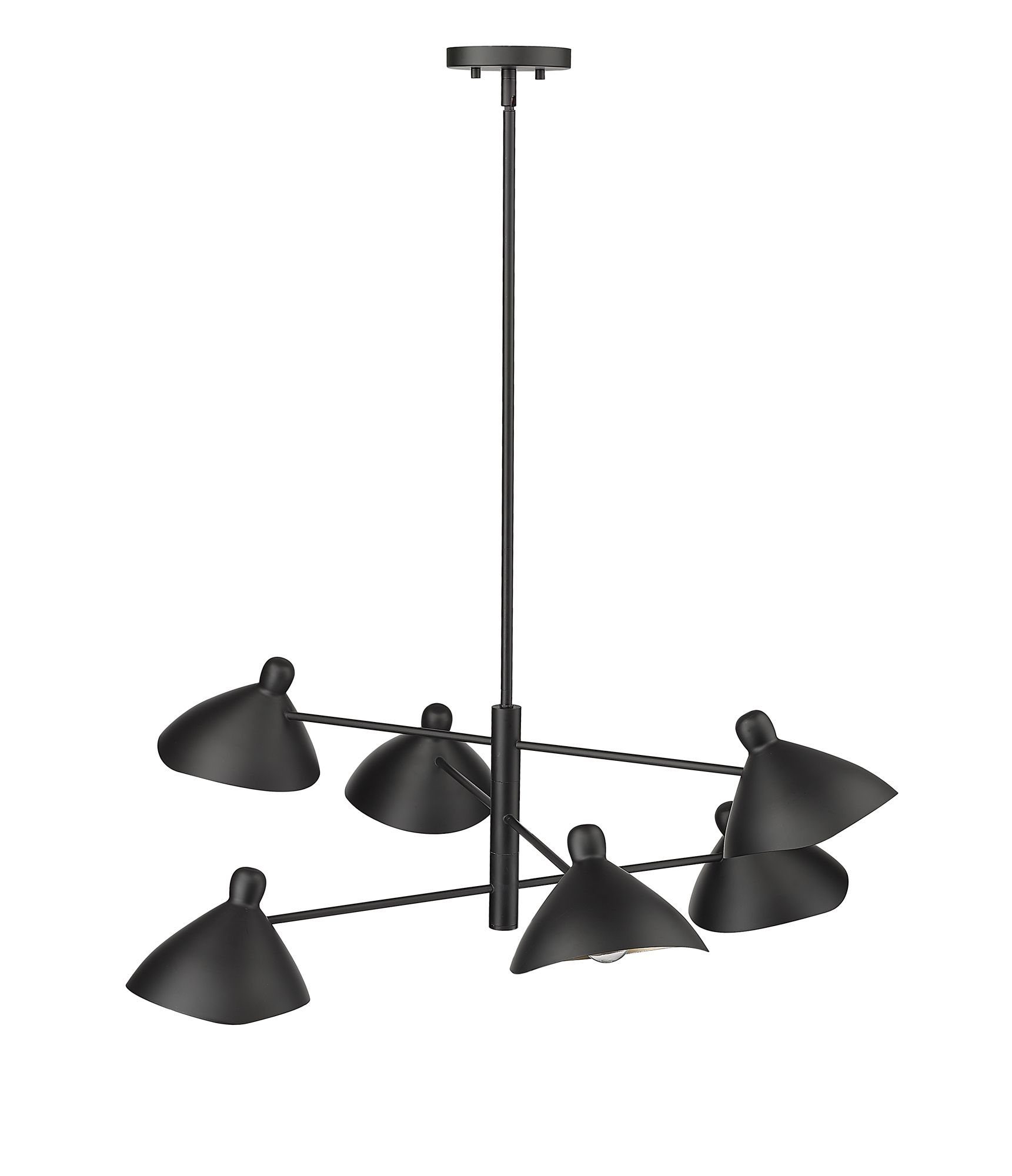 Image 5 Millennium Warhol 6-Light 35" Matte Black Chandelier with Metal Shade more views