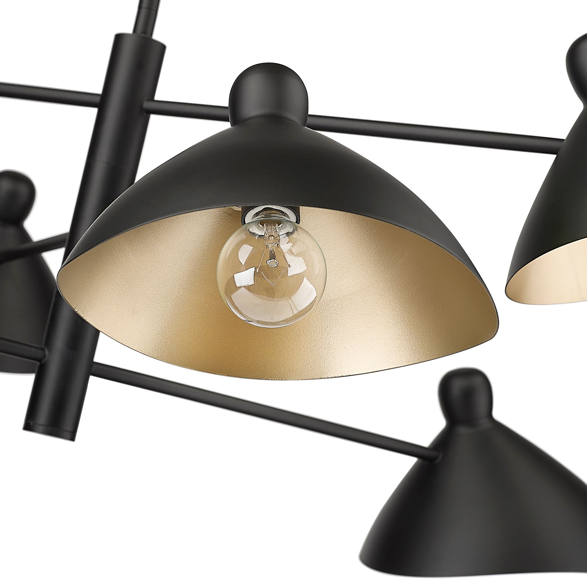 Image 6 Millennium Warhol 6-Light 35" Matte Black Chandelier with Metal Shade more views