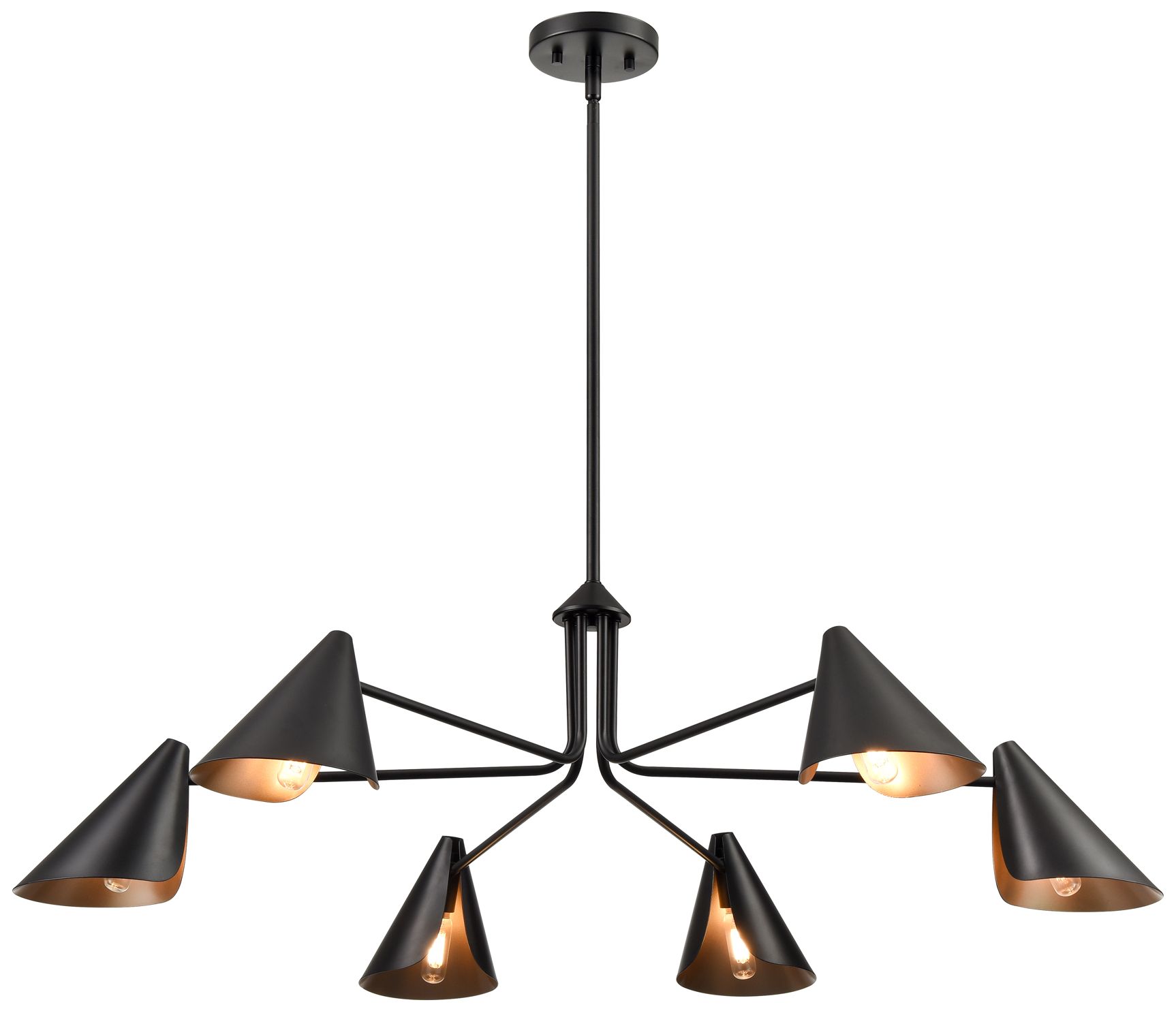 Image 2 Millennium Warhol 6-Light 41" Matte Black Chandelier more views