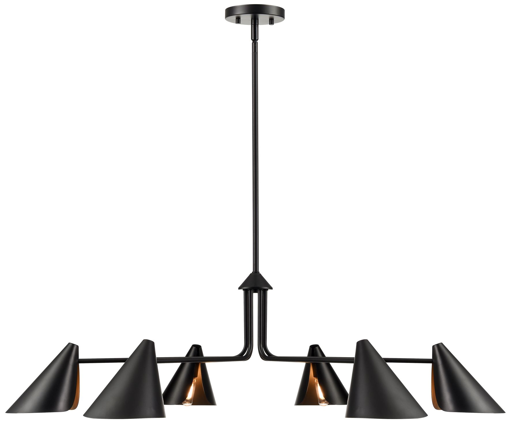 Image 3 Millennium Warhol 6-Light 41" Matte Black Chandelier more views