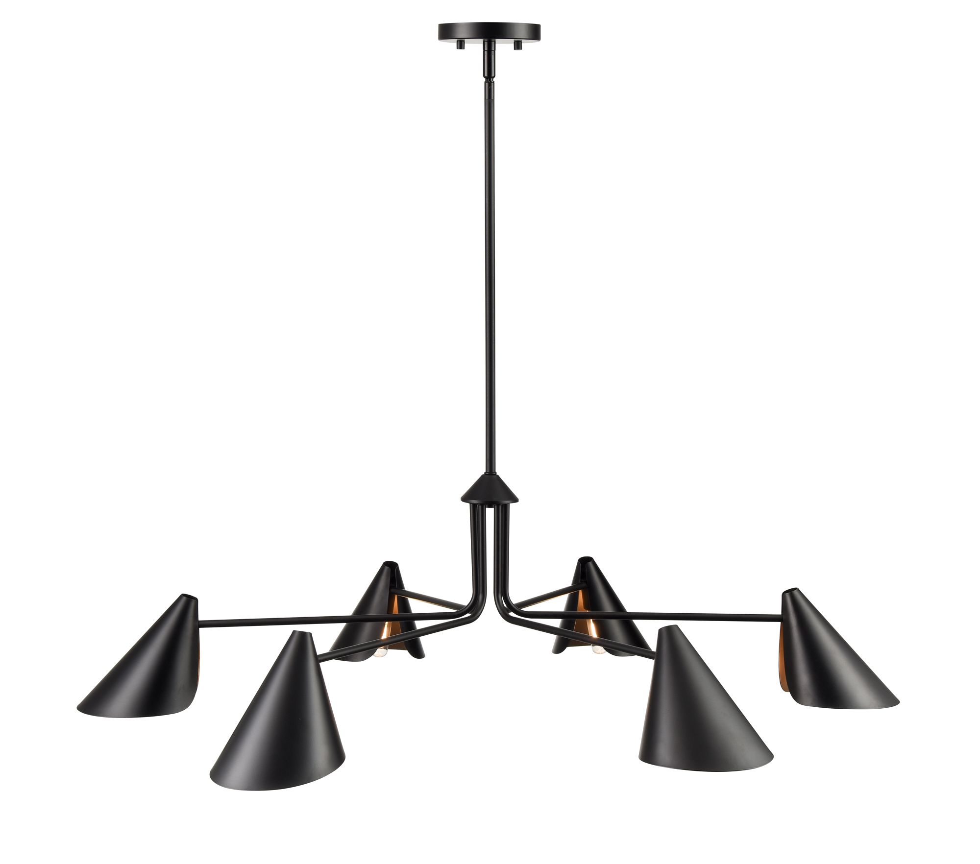 Image 4 Millennium Warhol 6-Light 41" Matte Black Chandelier more views