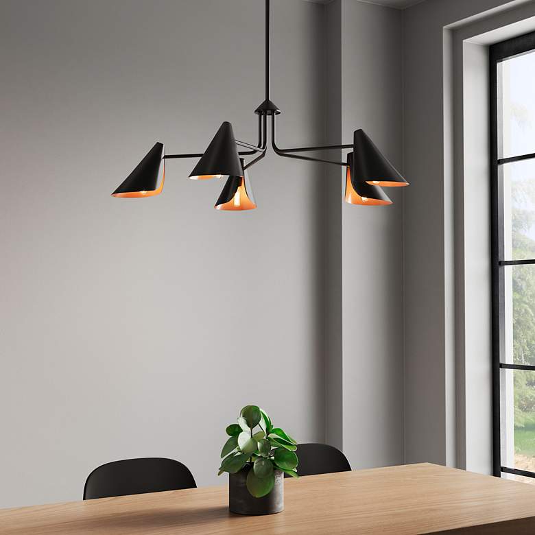 Image 1 Millennium Warhol Chandelier Ceiling Light Matte Black