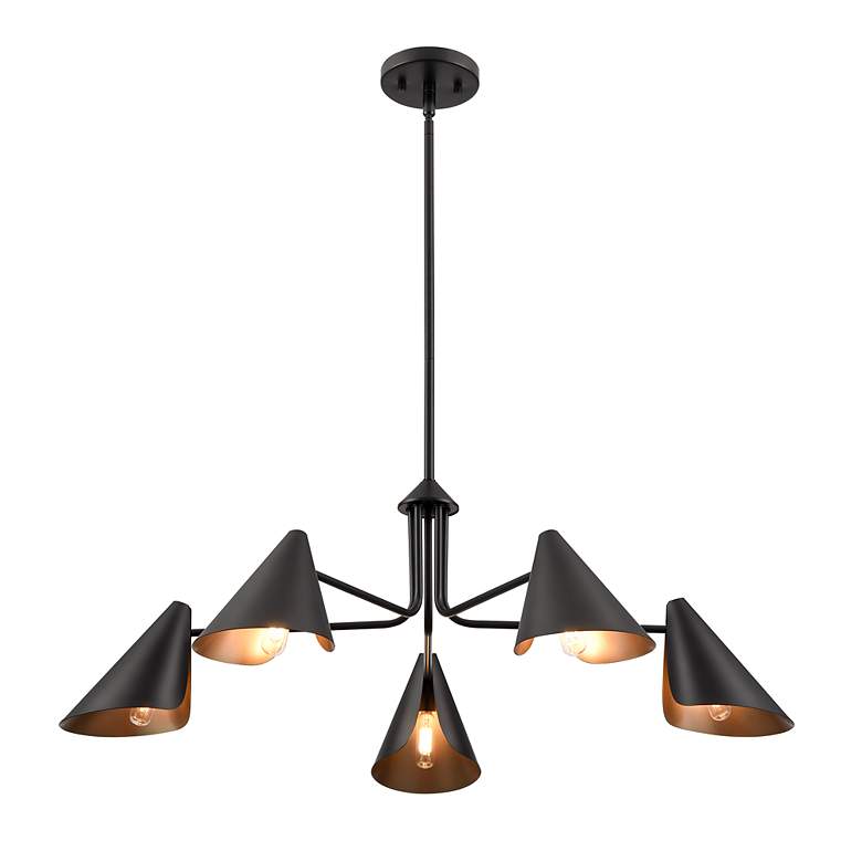 Image 5 Millennium Warhol Chandelier Ceiling Light Matte Black more views
