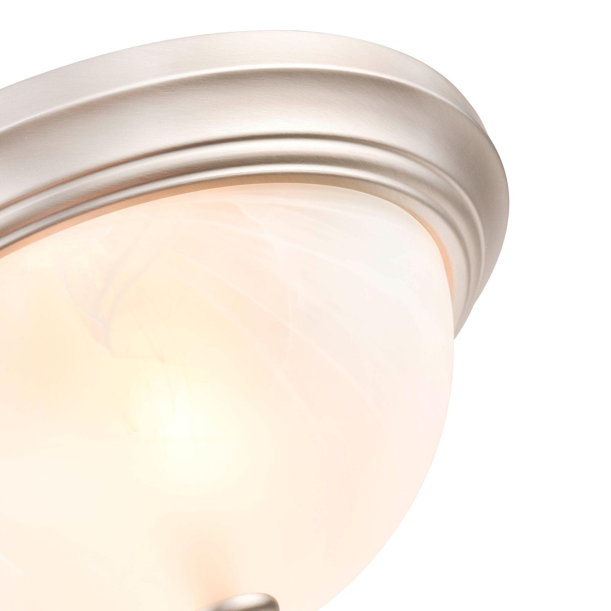 Image 2 Millennium Whitton 2-Light 11" Satin Nickel Flush Mount with Glass Shade more views