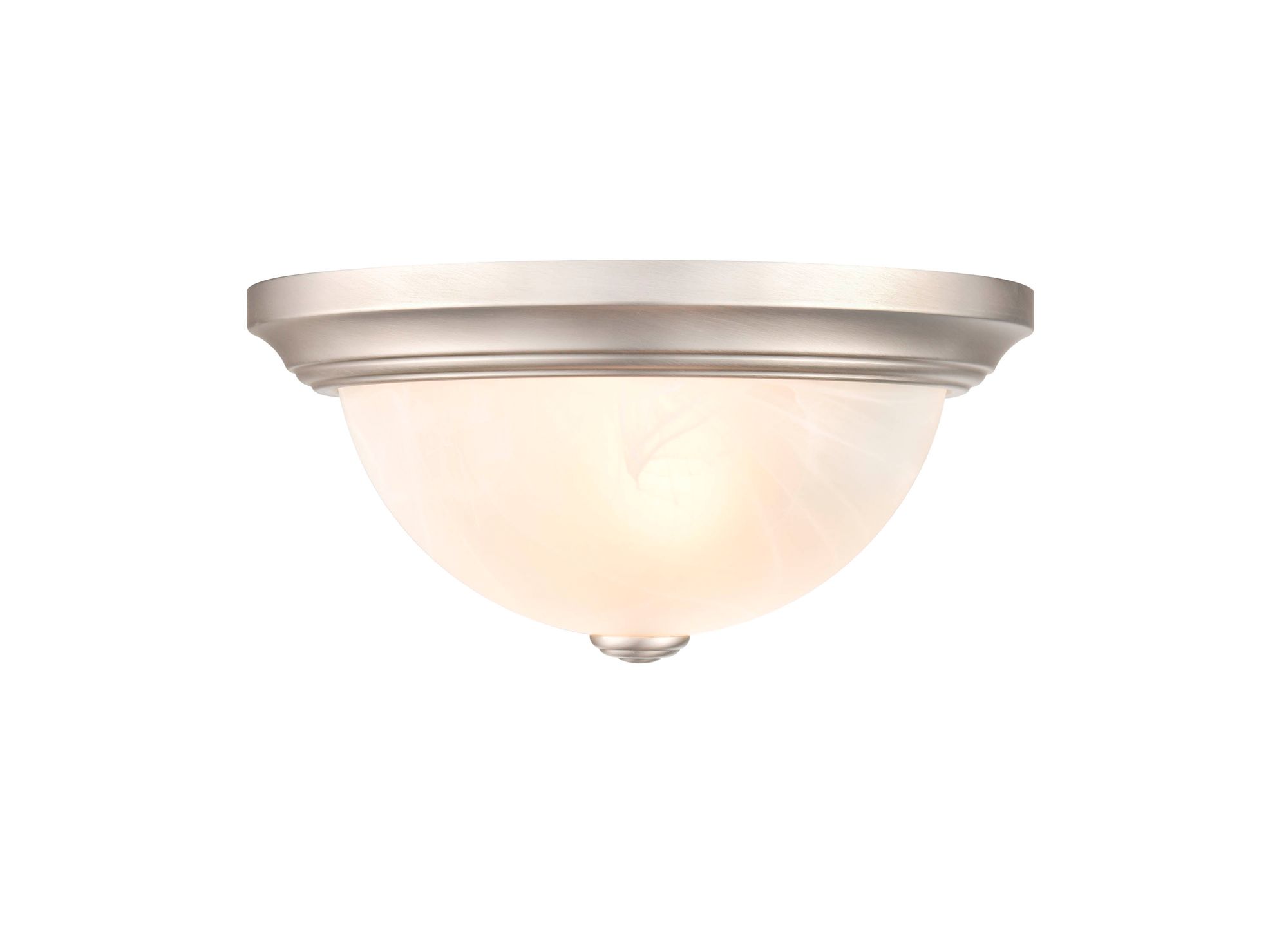 Image 3 Millennium Whitton 2-Light 11" Satin Nickel Flush Mount with Glass Shade more views