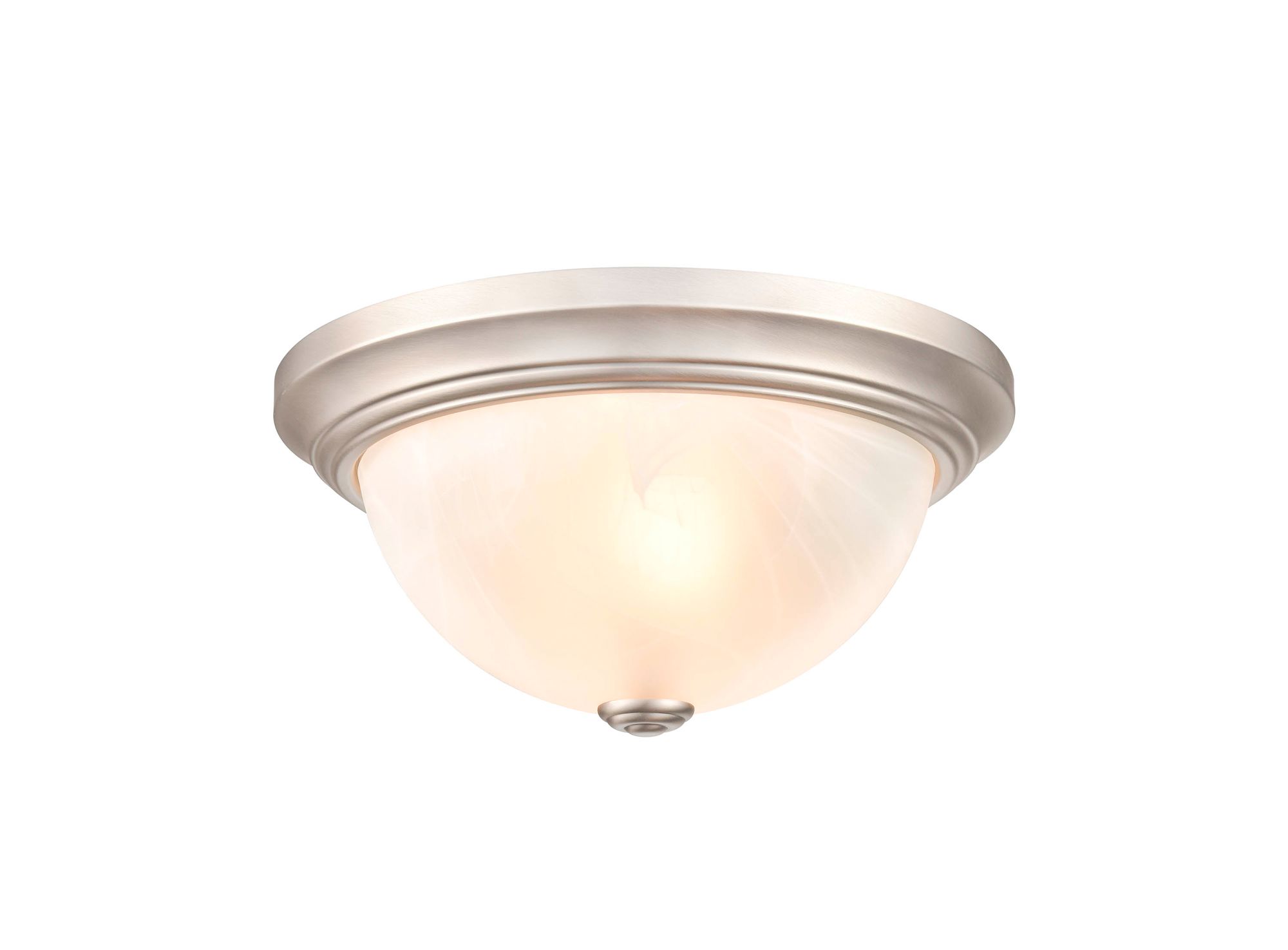Image 4 Millennium Whitton 2-Light 11" Satin Nickel Flush Mount with Glass Shade more views