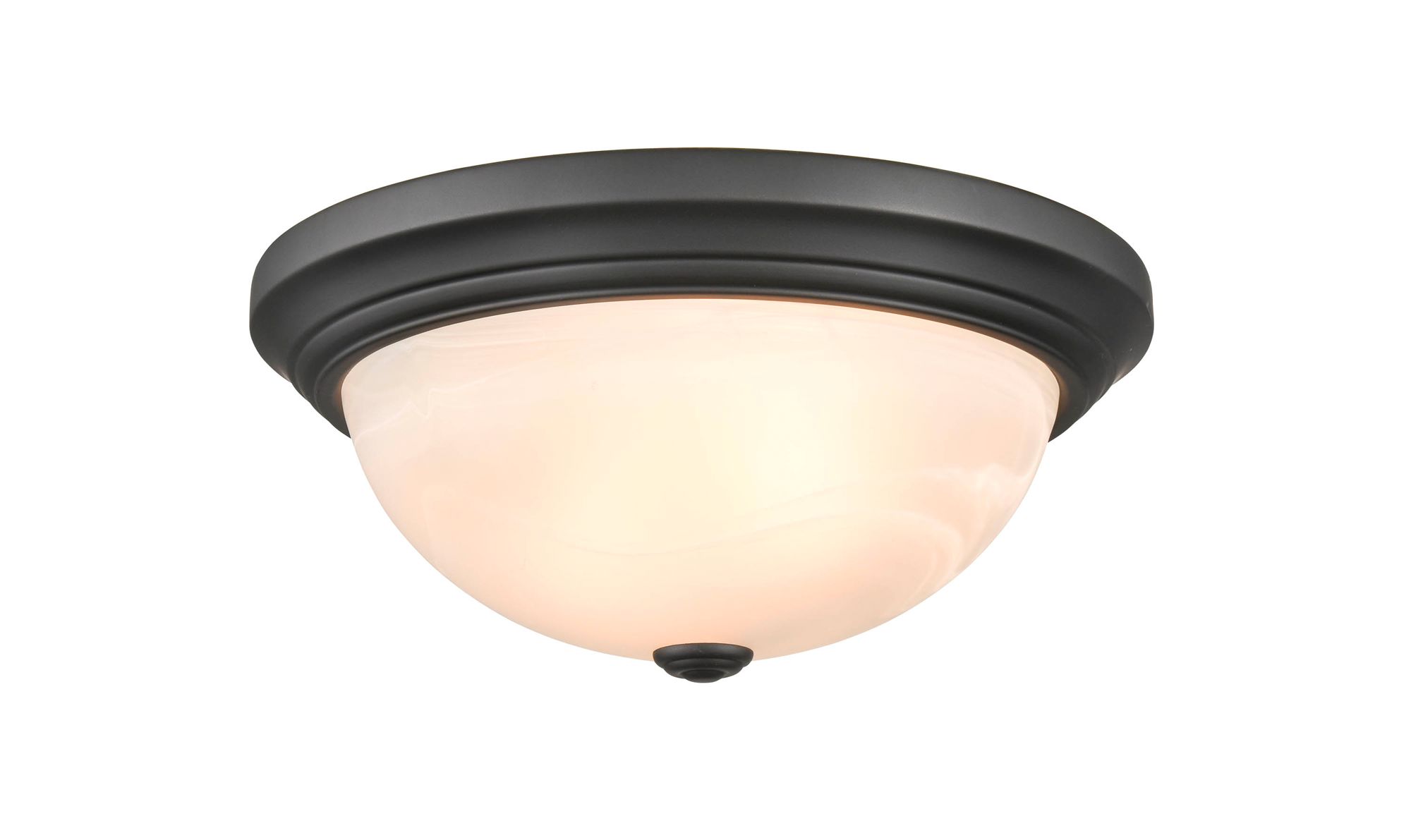 Image 2 Millennium Whitton 2-Light 13" Matte Black Flush Mount with Glass Shad more views
