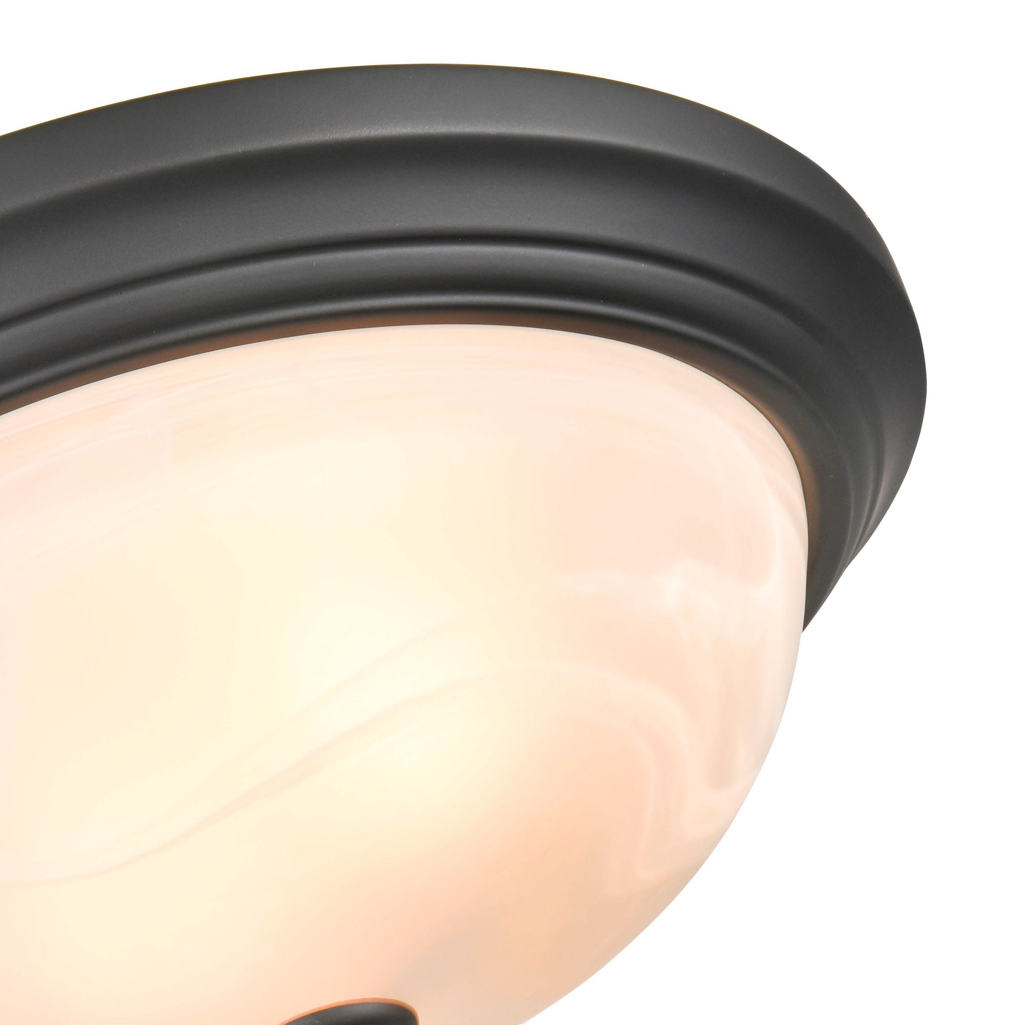 Image 3 Millennium Whitton 2-Light 13" Matte Black Flush Mount with Glass Shad more views