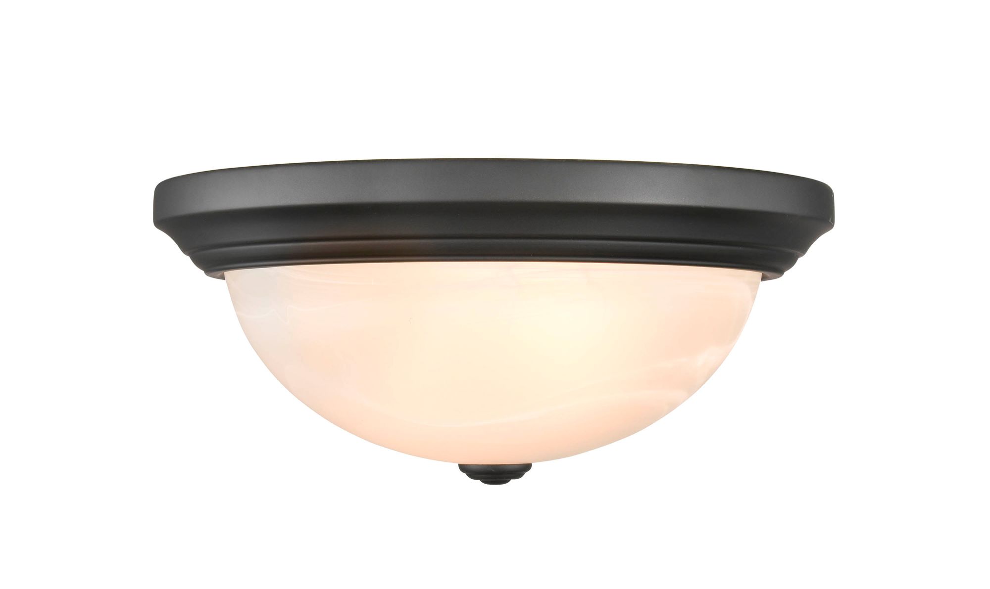 Image 4 Millennium Whitton 2-Light 13" Matte Black Flush Mount with Glass Shad more views