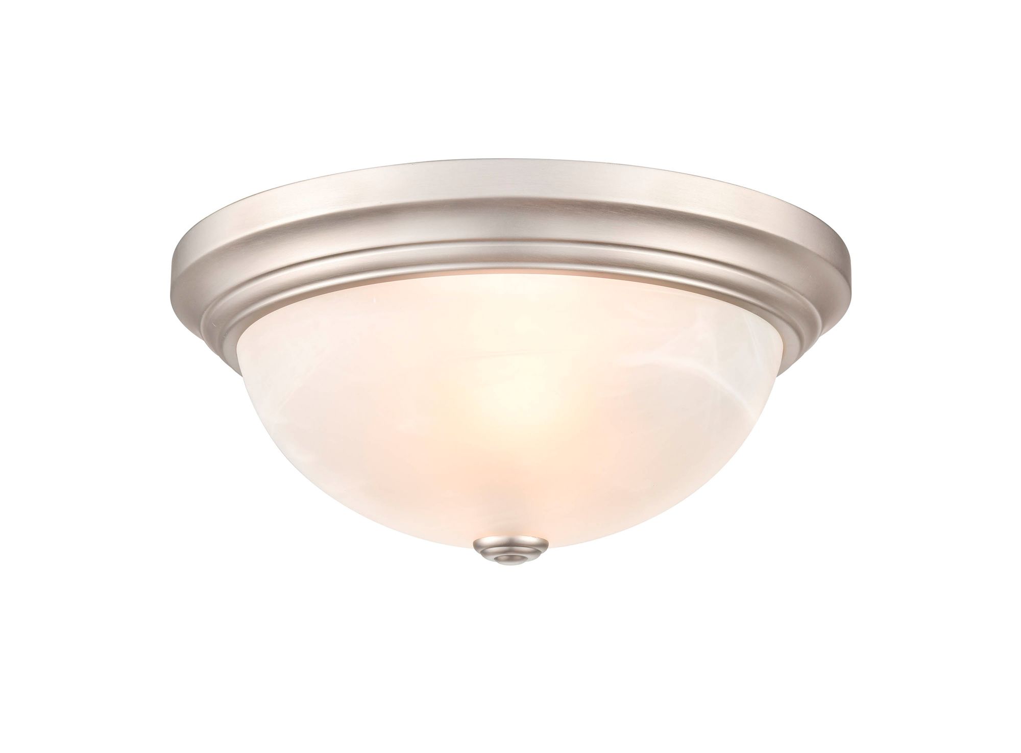 Image 2 Millennium Whitton 2-Light 13" Satin Nickel Flush Mount with Glass Shade more views