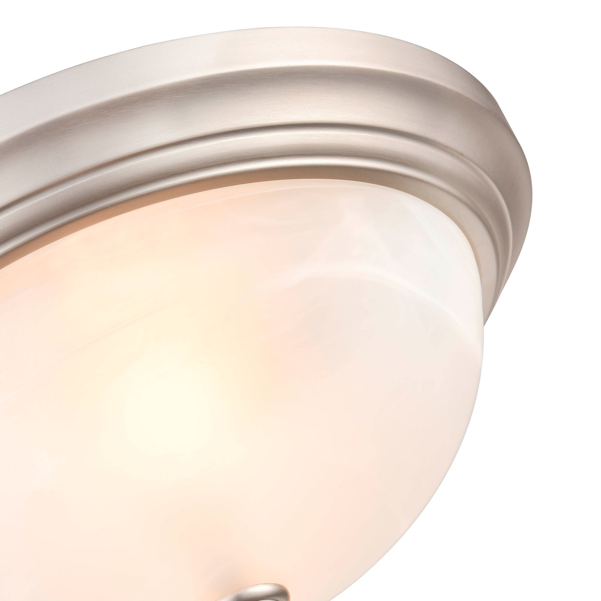 Image 3 Millennium Whitton 2-Light 13" Satin Nickel Flush Mount with Glass Shade more views