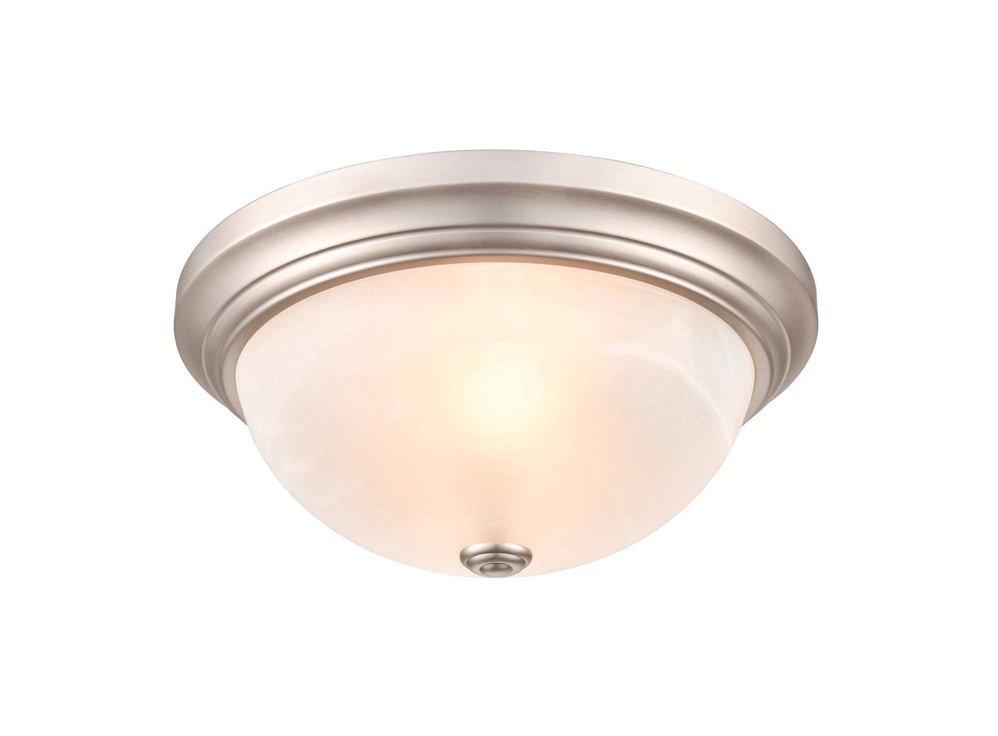 Image 4 Millennium Whitton 2-Light 13" Satin Nickel Flush Mount with Glass Shade more views