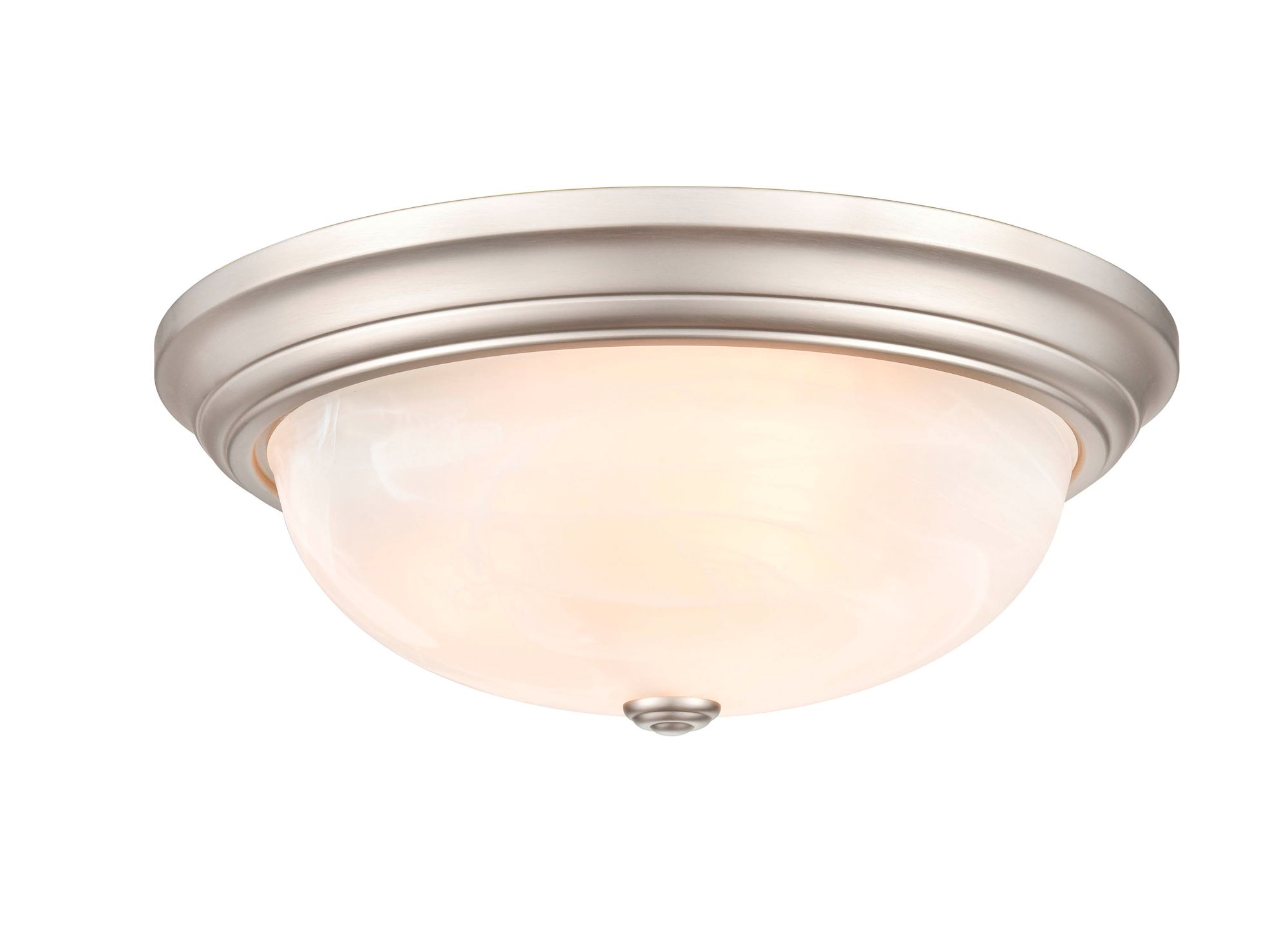 Image 2 Millennium Whitton 3-Light 5.5" Satin Nickel Flush Mount with Glass Sh more views