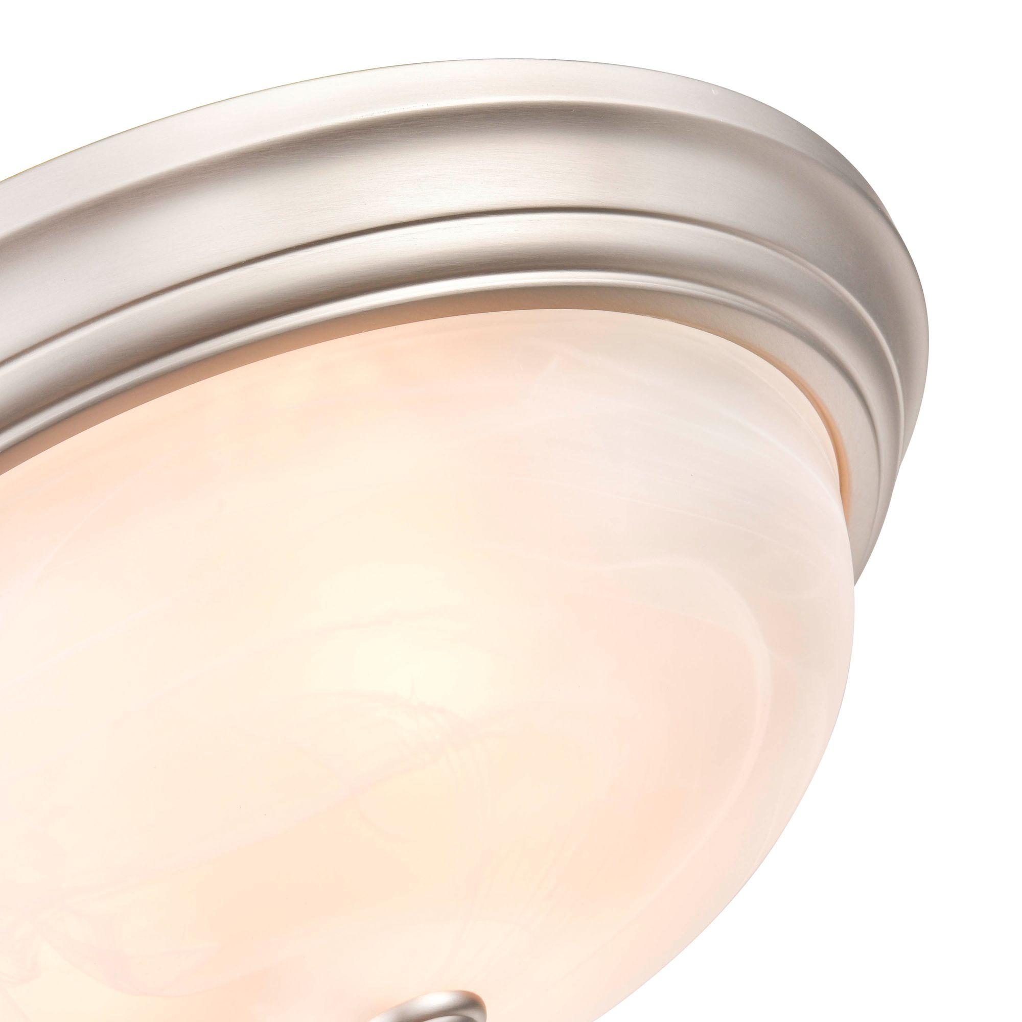 Image 4 Millennium Whitton 3-Light 5.5" Satin Nickel Flush Mount with Glass Sh more views