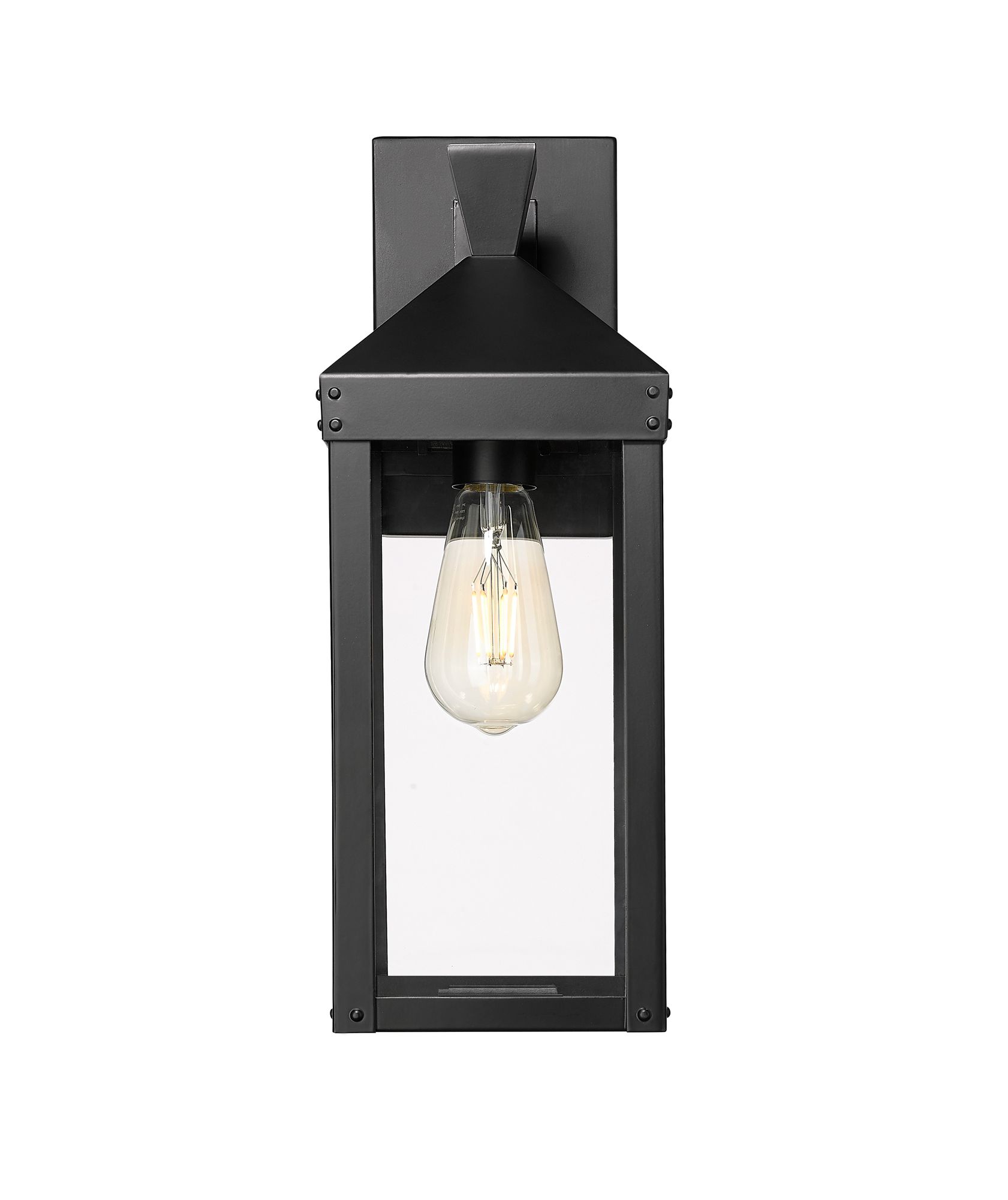 Image 2 Millennium Yates 1-Light 17.25" Powder Coated Black Outdoor Wall Sconce more views