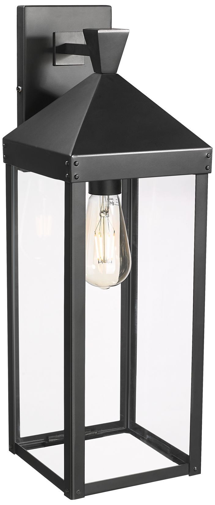Thumbnail1 of Millennium Yates 1-Light 21.75" Powder Coated Black Outdoor Wall Sconce