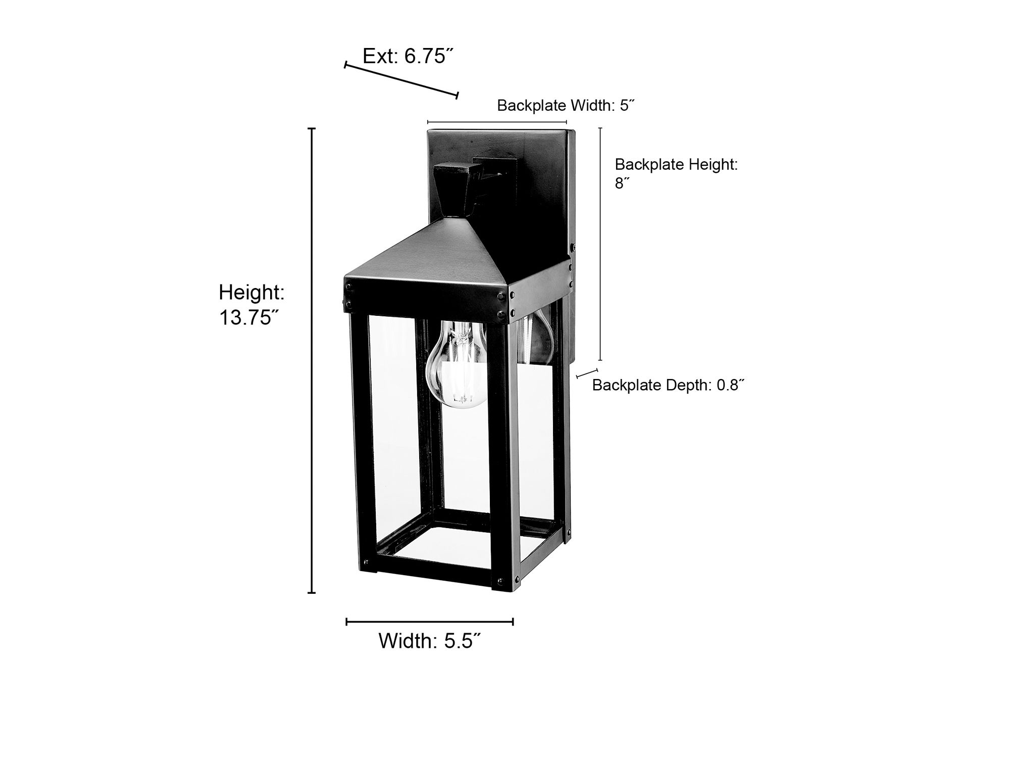 Image 7 Millennium Yates 13.75" Powder Coated Black Outdoor Wall Sconce more views