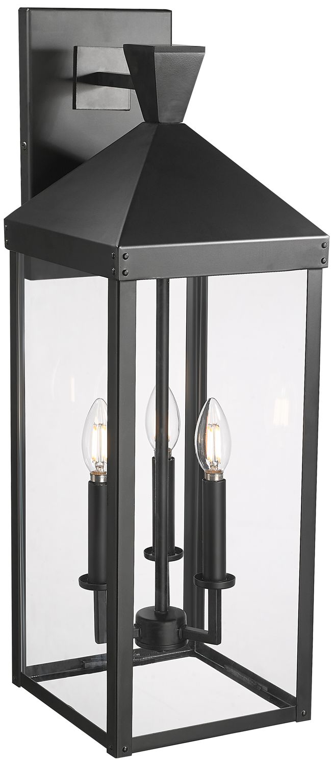 Millennium Yates 3-Light 26" Powder Coated Black Outdoor Wall Sconce