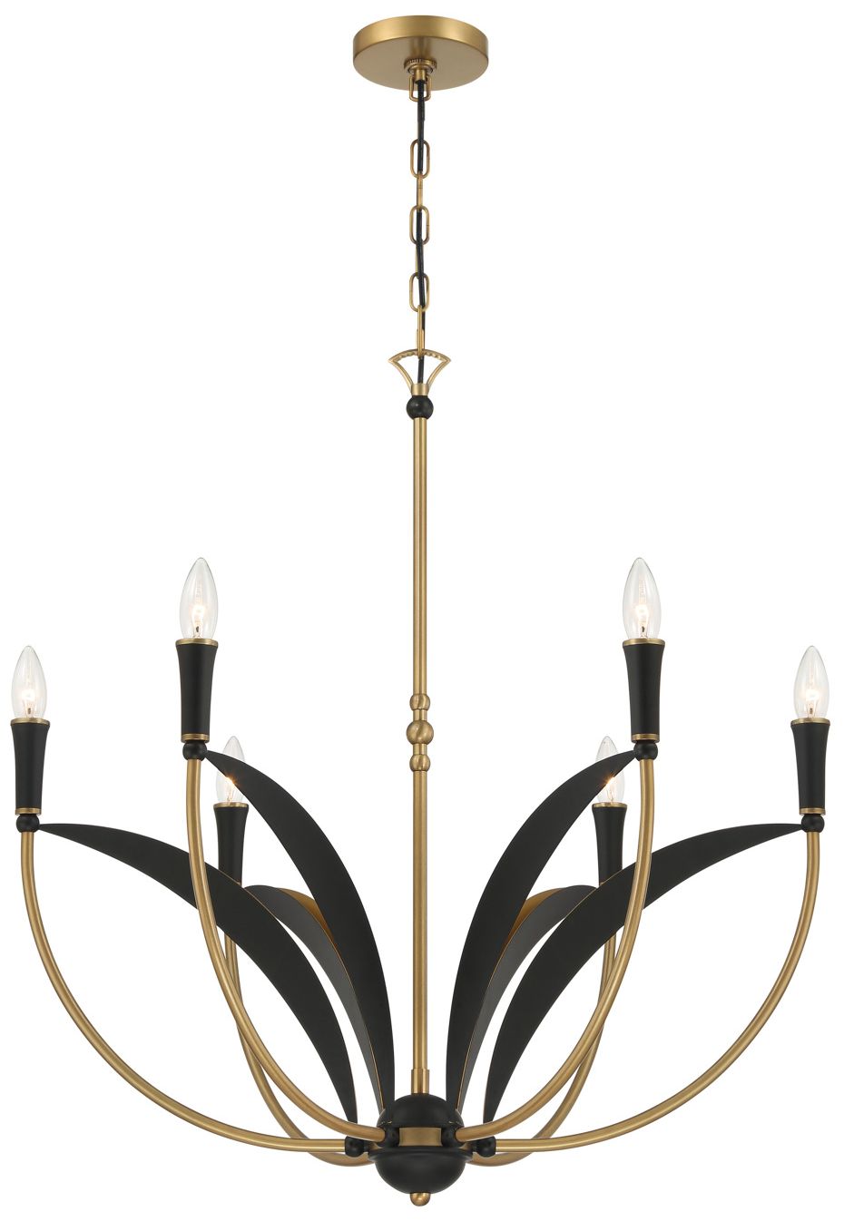 Miller 28 1/4" Wide Legacy Brass 6-Light Island Chandelier