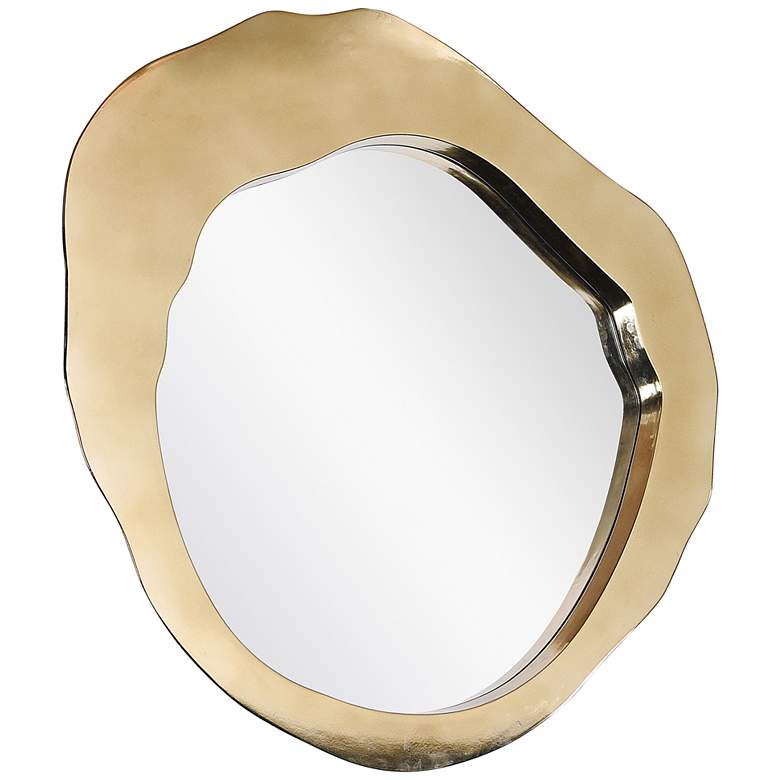 Image 1 Miller 32 inch x 36 inch Framed Modern Gold Wall Mirror