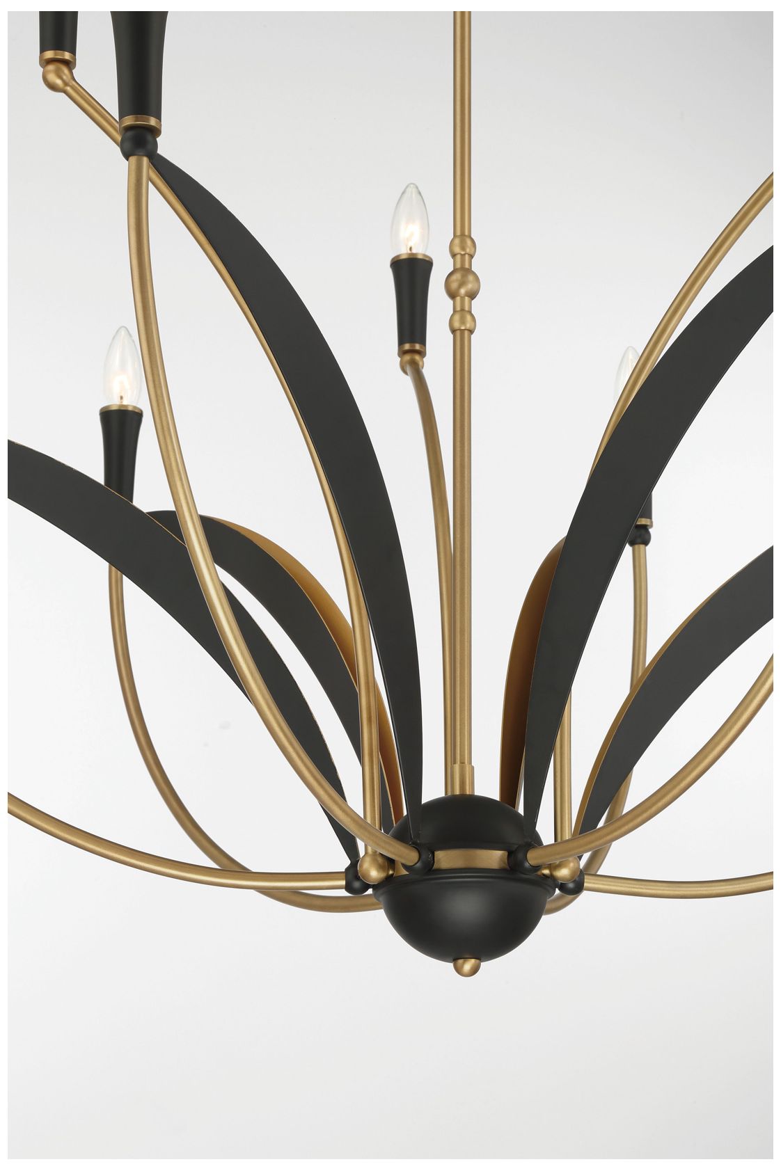Image 3 Miller 35 1/2"W Legacy Brass and Black 9-Light Chandelier more views