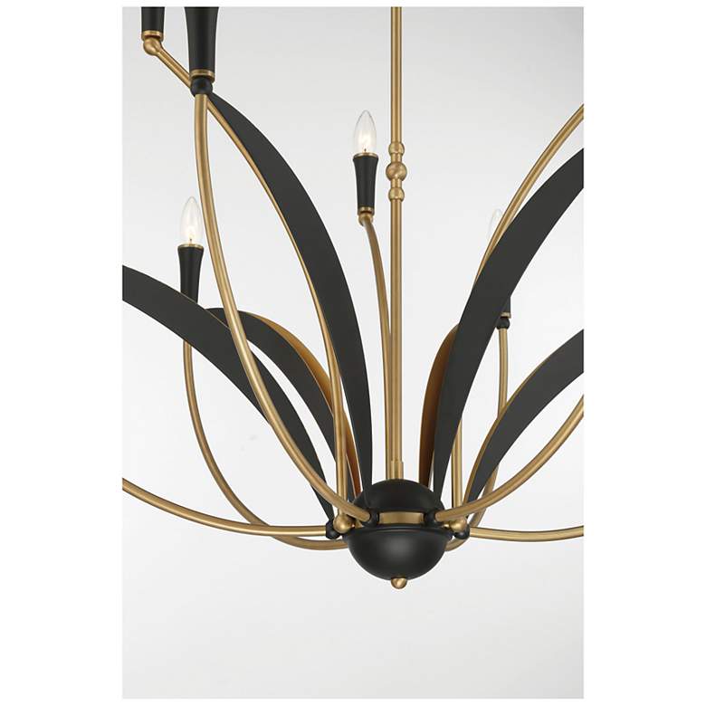 Image 3 Miller 35 1/2"W Legacy Brass and Black 9-Light Chandelier more views