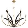 4_Miller 35 1/2"W Legacy Brass and Black 9-Light Chandelier more views