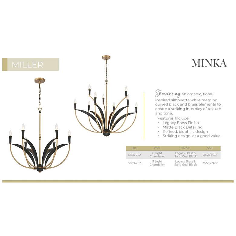 Image 5 Miller 35 1/2"W Legacy Brass and Black 9-Light Chandelier more views