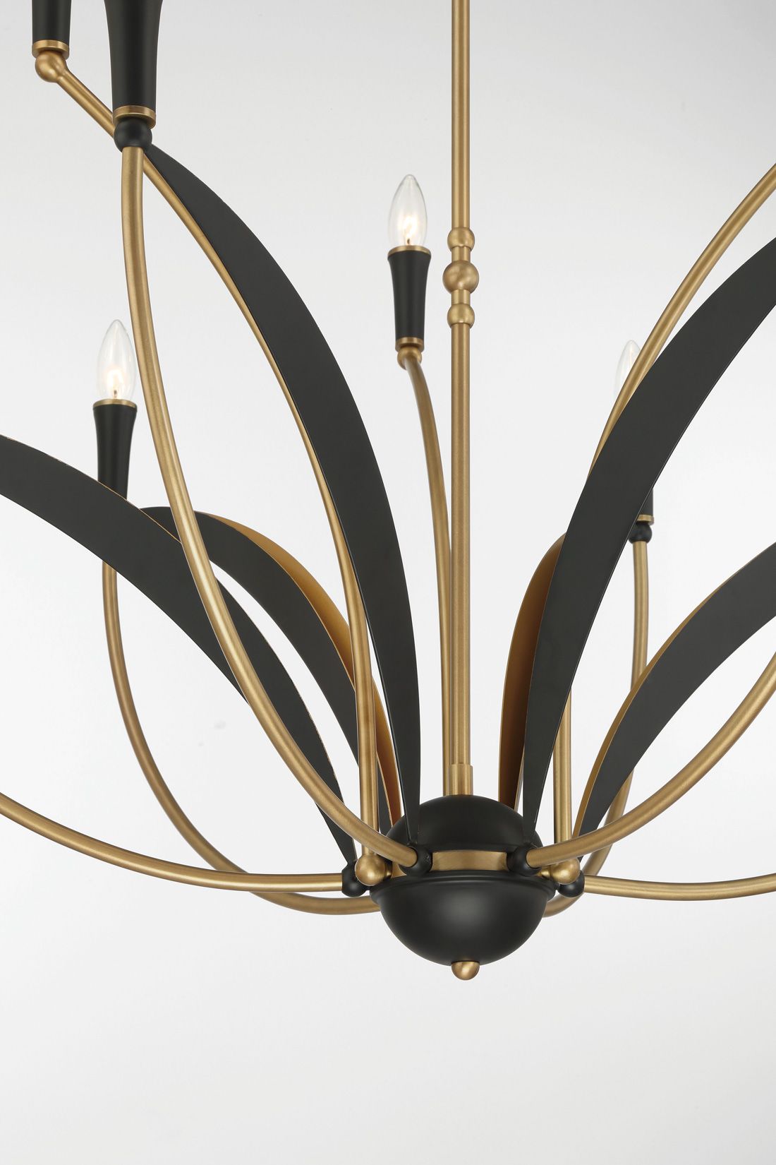 Miller 35 1/2"W Legacy Brass and Black 9-Light Chandelier
