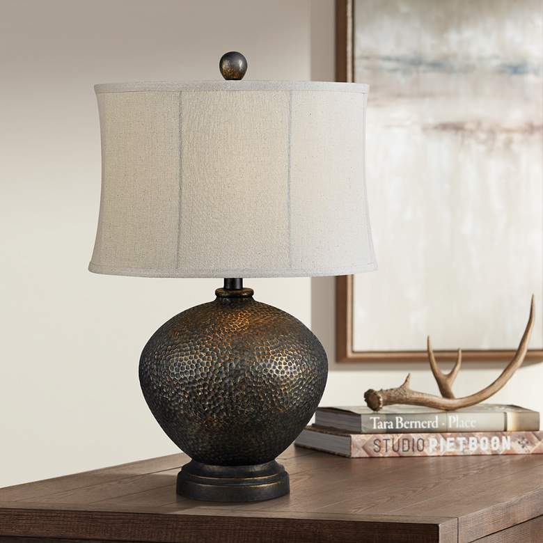 Image 1 Miller Oil-Rubbed Bronze Hammered Table Lamp