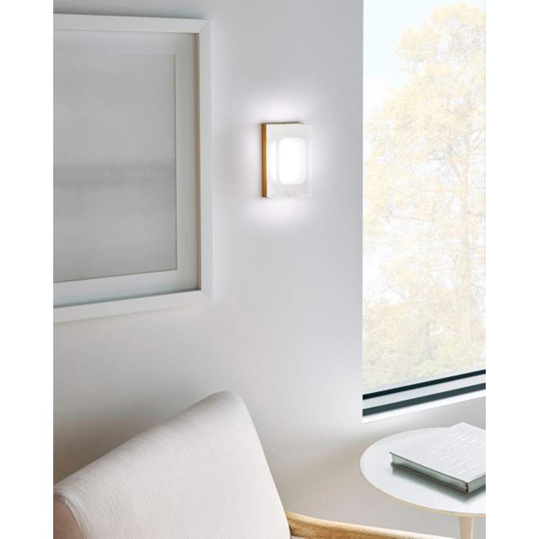 Image 4 Milley 7" High Aged Brass LED Wall Sconce more views