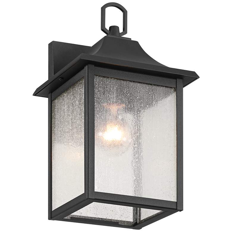 Image 7 Millicent 13" High Sand Black Outdoor Wall Lantern Light Set of 2 more views