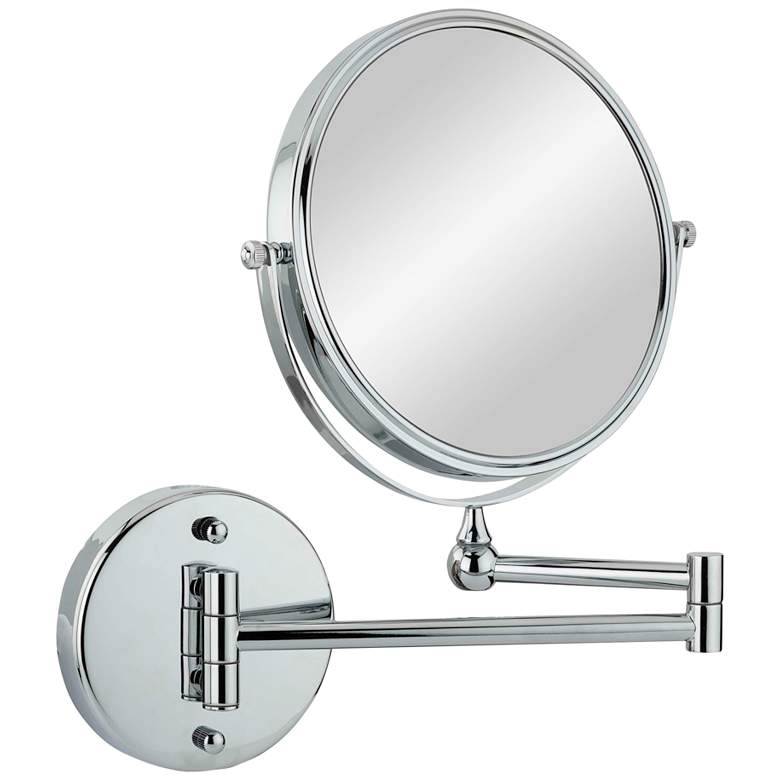 Image 1 Millie Chrome 10X Magnified Round Makeup Wall Mirror