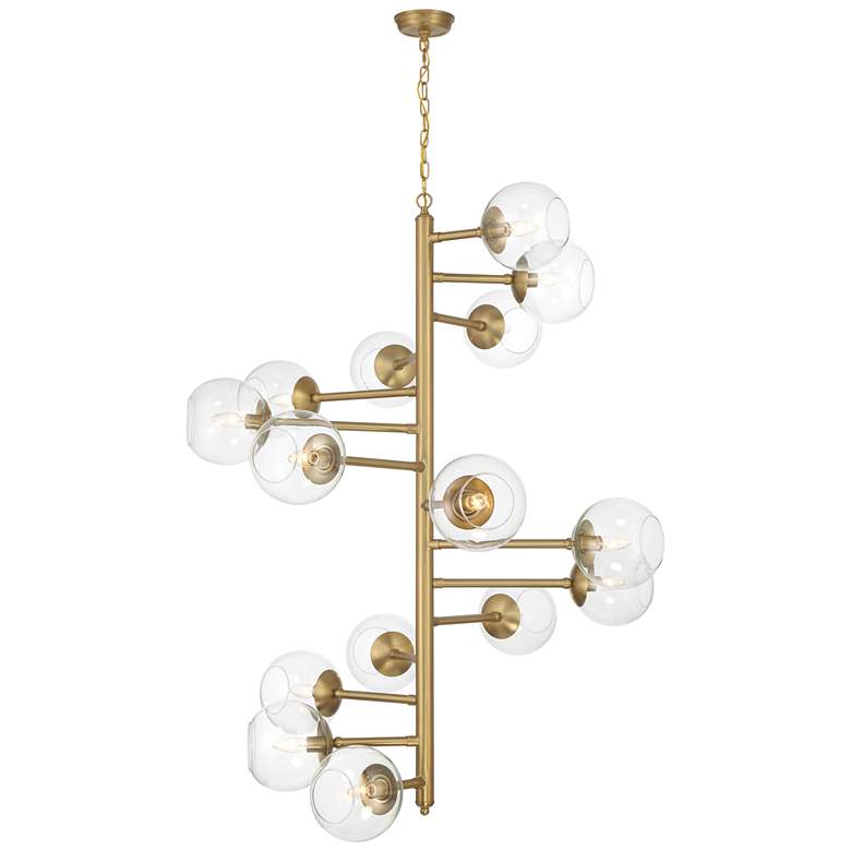 Image 2 Millikan 38 3/4" Wide Signature Brass 15-Light Pendant