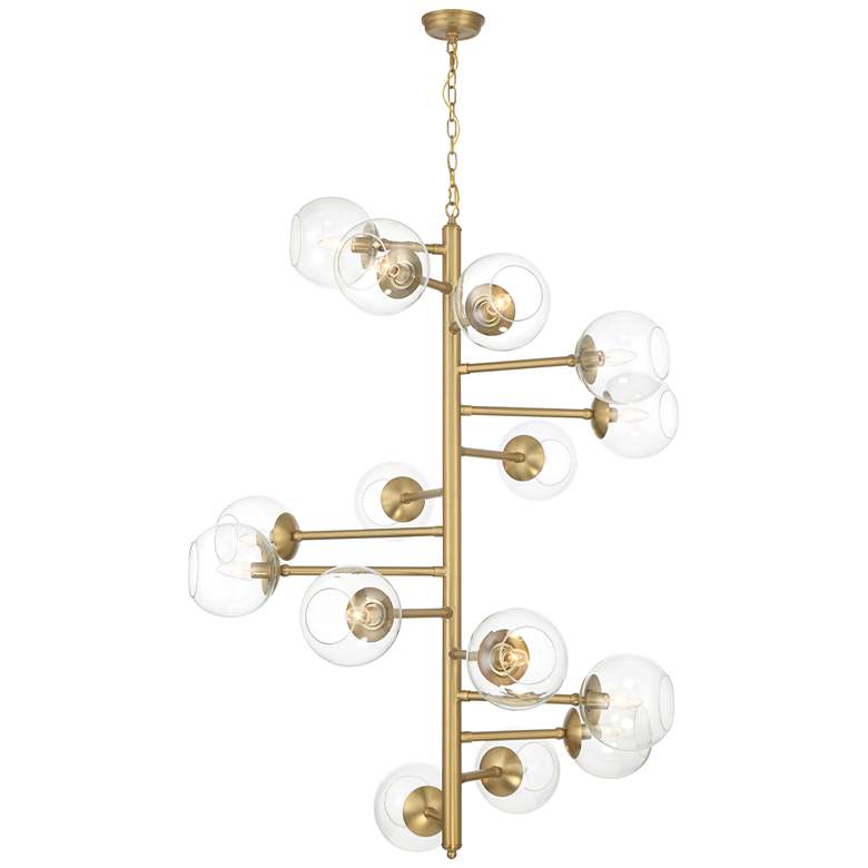 Image 4 Millikan 38 3/4" Wide Signature Brass 15-Light Pendant more views