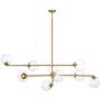1_Millikan 64" Wide Signature Brass 9-Light Pendant