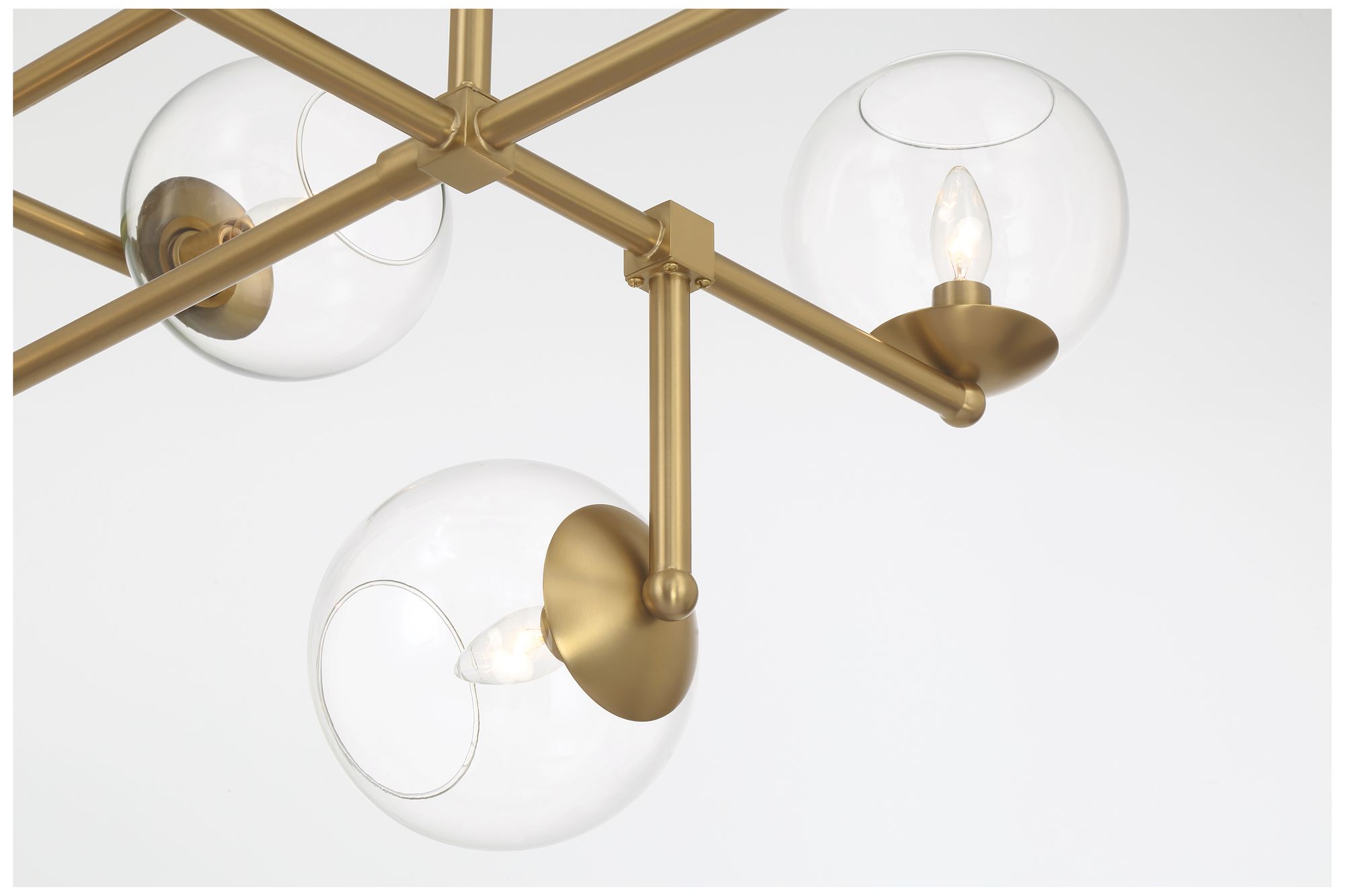 Image 4 Millikan 64" Wide Signature Brass 9-Light Pendant more views