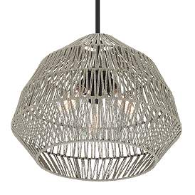 Image4 of Millinor 20" Wide Gray Rope 3-Light Pendant more views