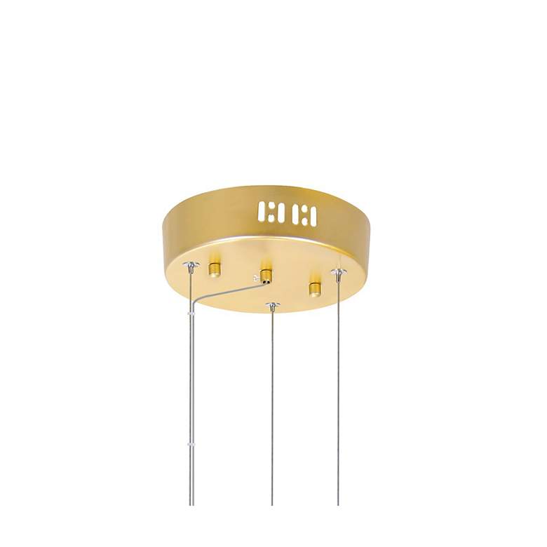 Image 3 Millipede 32" Wide Satin Gold LED Ring Chandelier more views